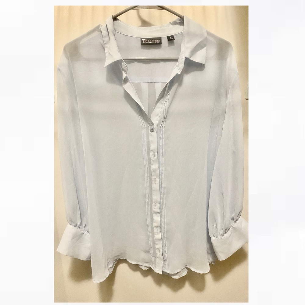 Blue Sheer Button Up